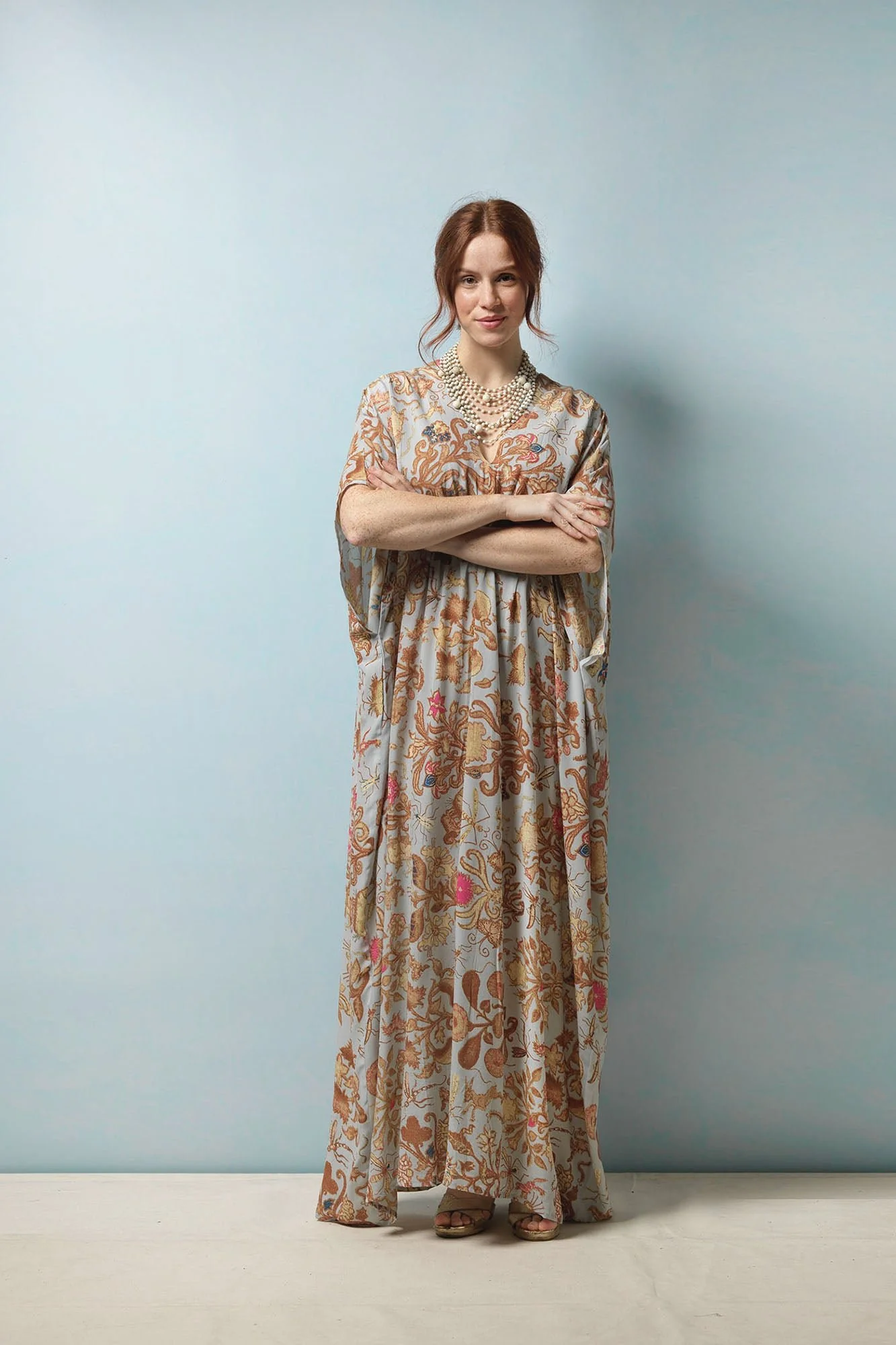 One Hundred Stars Margeux Kaftan Tudor Rose Grey Armed Gorgeous