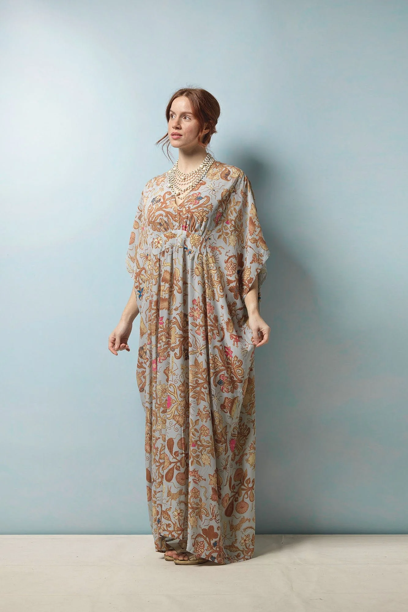 One Hundred Stars Margeux Kaftan Tudor Rose Grey Armed Gorgeous