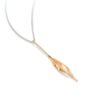 Slim Leaf Necklace (Sterling Silver/Yellow Gold)