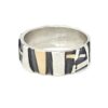 Adele Taylor Rings – Thick Silver and Gold Patterned Ring