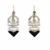 Black Onyx Tribal Design Drop Earrings