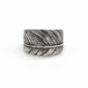 Oxidised Silver Feather Ring