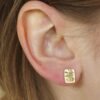 Textured Rectangle Studs (Silver / Gold Plate)