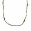 Amazonite Sterling Silver Necklace with Copper and Brass Beads