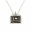 Two Tone Square Layer Pendant Necklace