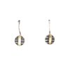 Small Two Tone Circle Drop Earrings