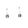 Adele Taylor Earrings | Small Two Tone Square Drop Earrings