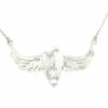 Silver Angel Wings Heart Pendant Necklace