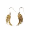 Fi Mehra Silver Dangly Wing Earrings with Gold Plating (large)