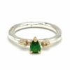 Fi Mehra Green Tsavorite Ring with 9ct Gold Bubble Features