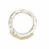 Fi Mehra Thick Hammered Silver Ring with 9ct Gold Dotwork Detail