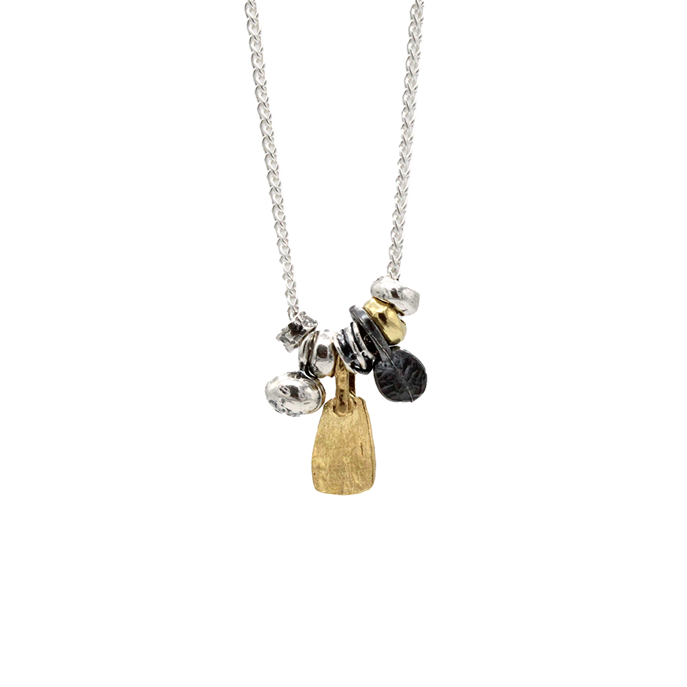 Multi-Tone Paddle Charm Necklace with Silver Chain - Armed & Gorgeous ...