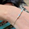 Gold Fill, Silver and Light Blue Opal Bracelet