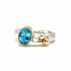 Silver Ring Gold Faceted Topaz