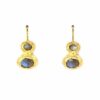 Double Gold Labradorite Earrings