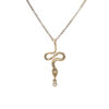 Solid Gold Snake With Diamonds Necklace