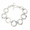 Chain Link Bracelet With Swiss Blue Topaz