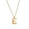 Alex Monroe Gold Plated Floral Letter E Necklace