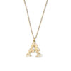 Alex Monroe Gold Plated Floral Letter A Necklace