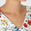 Alex Monroe Gold Plated Floral Letter A Necklace