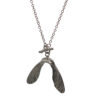 Double Sycamore Pendant – Oxidised Silver