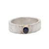 Silver and 9ct Gold Blue Sapphire Ring