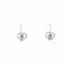 Heart Outline Hook Earrings With Opalites