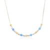 Aqua Blue Opal, Silver and Gold Fill Necklace