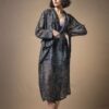 One Hundred Stars Dressing Gown Marbled Indigo