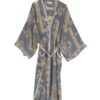 One hundred Stars Crepe Long Kimono Handkerchief Grey