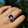 Amethyst Cushion Ring