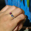 Iolite and Pink Tourmaline Ring