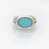 Silver & 9ct Gold Amazonite Ring