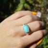 Silver & 9ct Gold Amazonite Ring