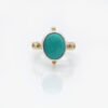 Silver & 9ct Gold Chinese Turquoise Ring