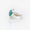 Silver & 9ct Gold Chinese Turquoise Ring