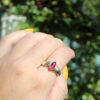 Silver & 9ct Gold Marquise Garnet