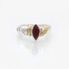 Silver & 9ct Gold Marquise Garnet