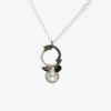 Adele Taylor – Oxidised Silver Poppy Seed Heads & Quartz Drop Circle Necklace