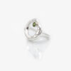 Handmade Silver Halo Ring With Green Peridot