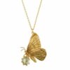 Alex Monroe Butterfly with Green Amythest Necklace