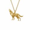 Alex Monroe Howling Wolf (Silver/Gold)