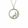 Alex Monroe Column Loop Necklace With Howling Wolf (Silver/Gold)