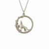 Alex Monroe Column Loop Necklace With Howling Wolf (Silver/Gold)