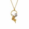 Alex Monroe Stowaway Mouse Charm Necklace with Guiding Star & London Blue Topaz