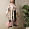 One Hundred Stars Stork Pink Velvet Duster Coat