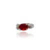 Fi Mehra Fire Opal & Diamond 9ct Gold Silver Ring