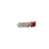 Fi Mehra Fire Opal & Diamond 9ct Gold Silver Ring