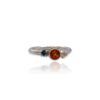 Fi Mehra Fire Opal & Blue Diamond 9ct Gold Set Ring (Silver Band)