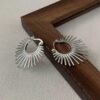 Silver Sunray Hoops